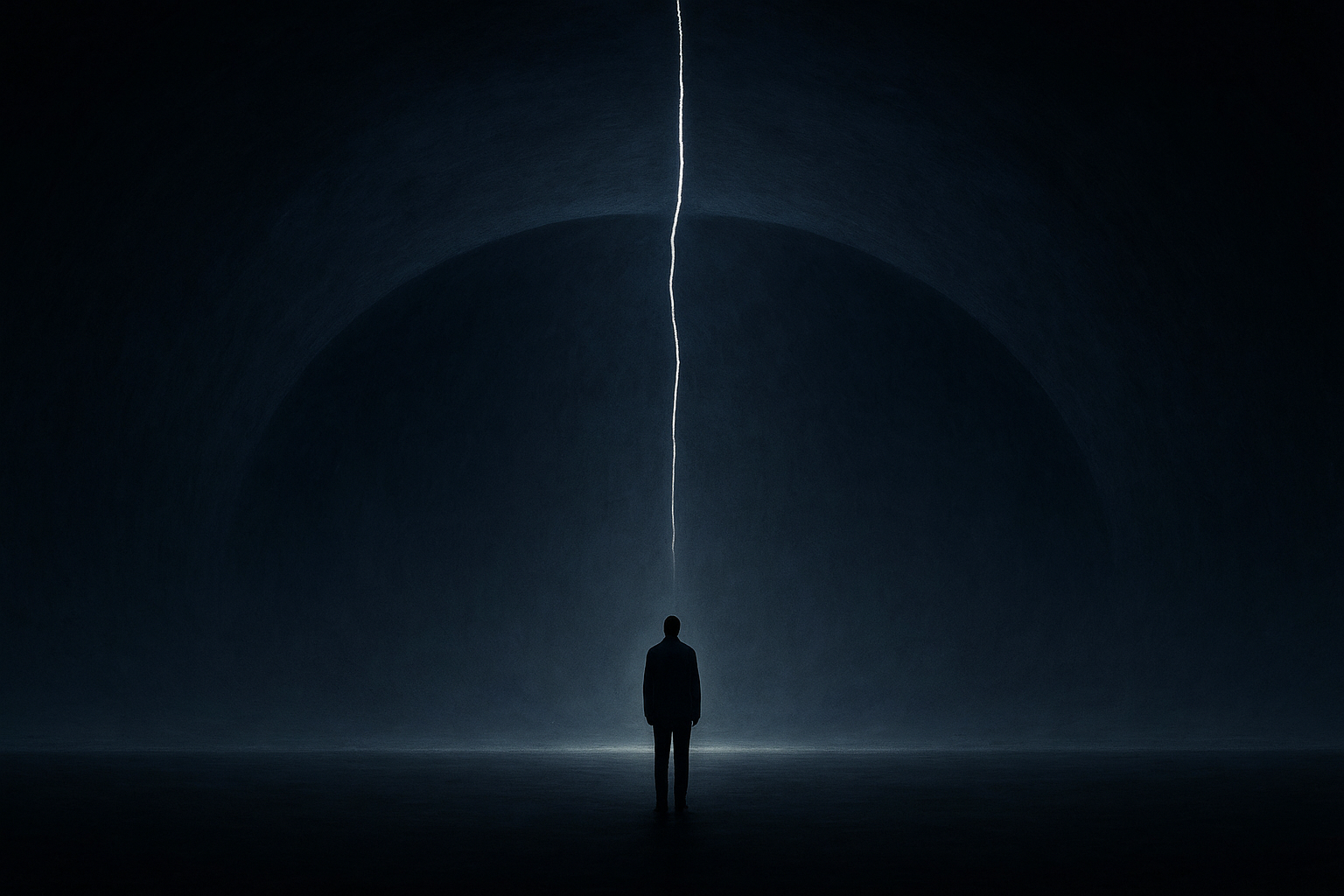 哲学的荒谬：穹顶裂缝与孤独思考者的抽象封面